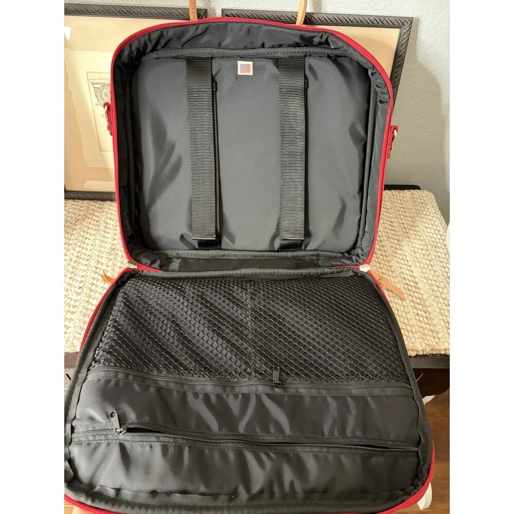 RARE Jon Hart Red Coachman Laptop Work Bag W/Strap and Key Fob Included CLEAN!